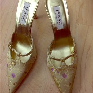 Isaac Italian Designer Brocade & Leather Mules